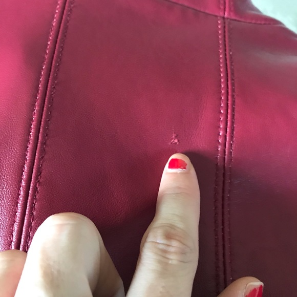 Nine West Separates Red Leather Jacket Size Large - Picture 14 of 16